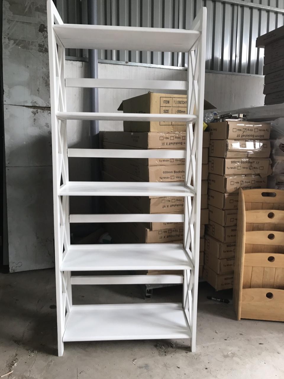 [HCM]Kệ sách 5 tầng 65cm màu trắng