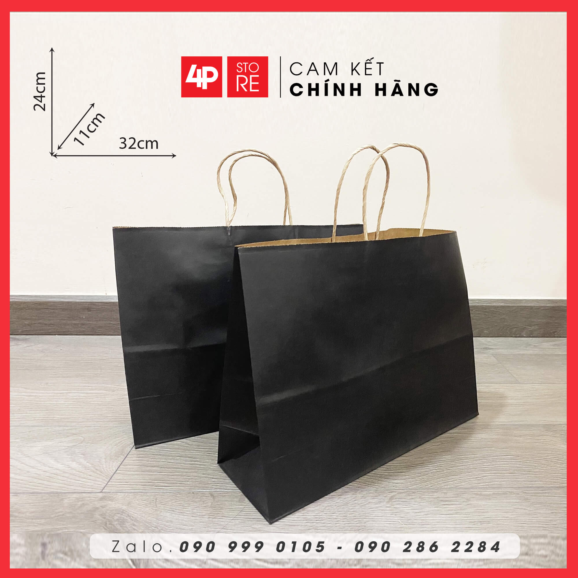 10 TÚI KRAFT ĐEN 120GSM - NHIỀU SIZE
