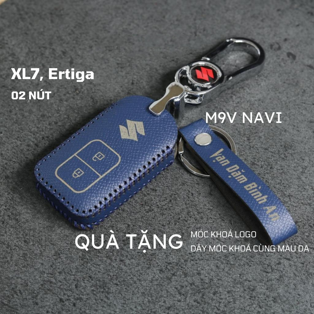 ốp chìa khoá xe ô tô Suzuki XL7 Ertiga bao da bọc ốp da bò xl7 ertiga da bò nhiều màu khâu thủ công