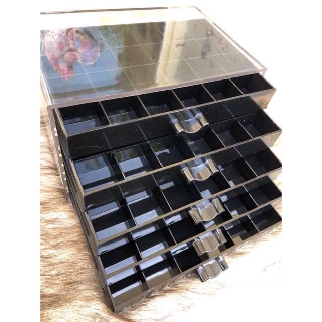 Khay đựng đá hình,đá khối,đá charm trang trí móng 5 tầng,120 ô