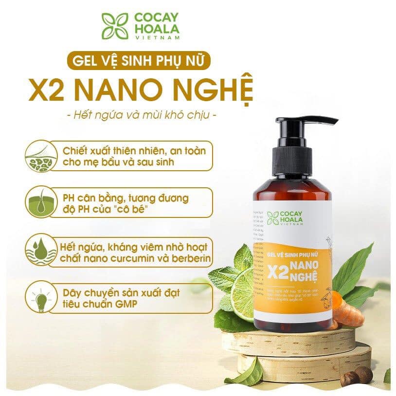 Gel ddvs phụ nữ x2 Nano nghệ [ngăn ngừa viêm nhiễm phụ khoa, kháng viêm, mùi, hồng xinh se khít]