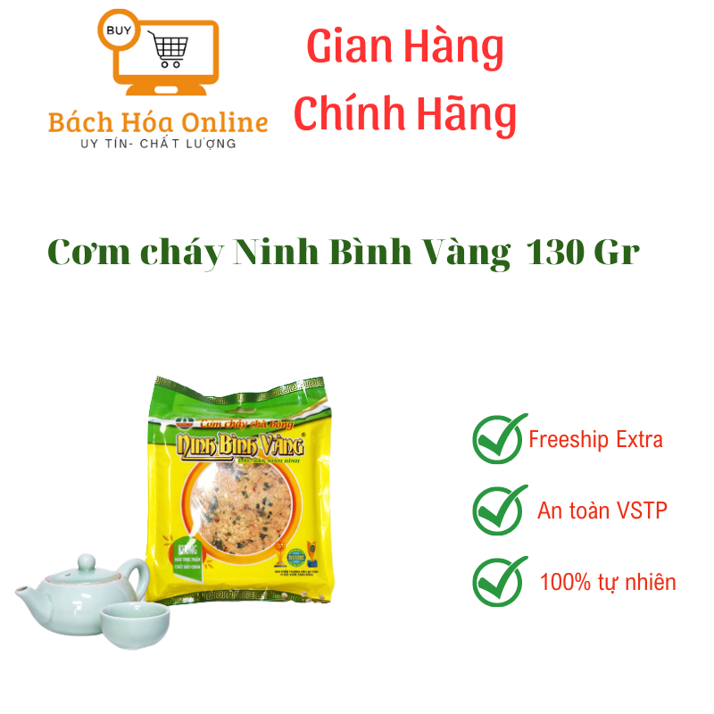 Cơm cháy Ninh Bình Vàng 130g , Cơm cháy chà bông, Đặc sản cơm cháy Ninh Bình.Cơm cháy Đại Long.