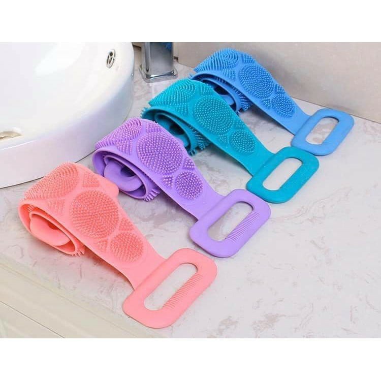 Đai tắm kì cọ lưng silicon, dây chà lưng 2 mặt Hàng Mới Về