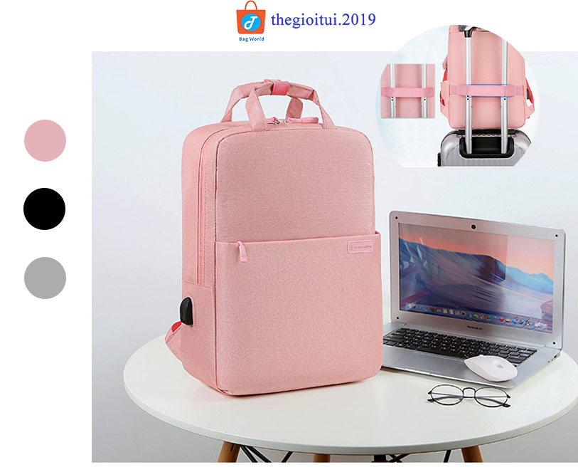 Balo laptop thời trang nam nữ có cổng USB, chống sốc, chống nước tốt size 13/14,15,6inch
