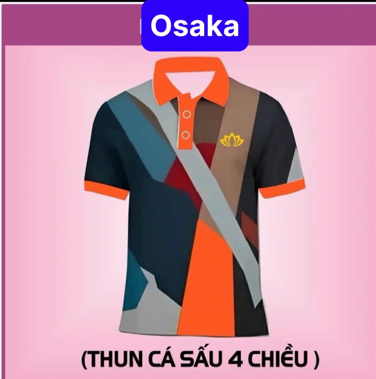 ÁO THUN POLO CÁ SẤU CAO CẤP NAM NỮ CỔ CAM HOA SEN NHIỀU MÀU SANG CHẢNH - OSAKA FASHION