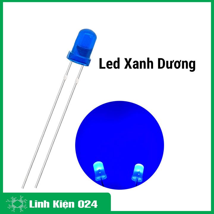 Gói 100 con led phủ màu 3mm màu vàng/đỏ/xanh dương/xanh lá siêu sáng