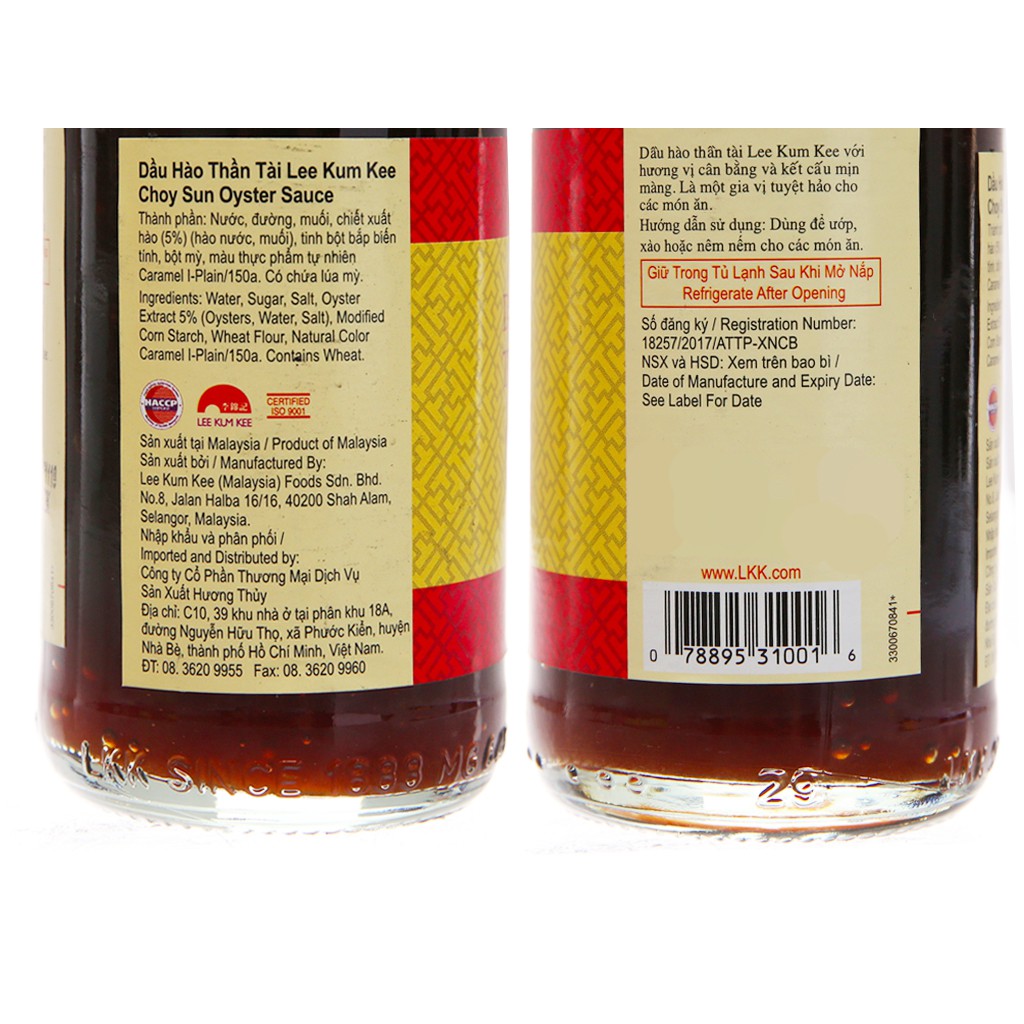 Dầu hào Thần Tài Lee Kum Kee chai (255g)
