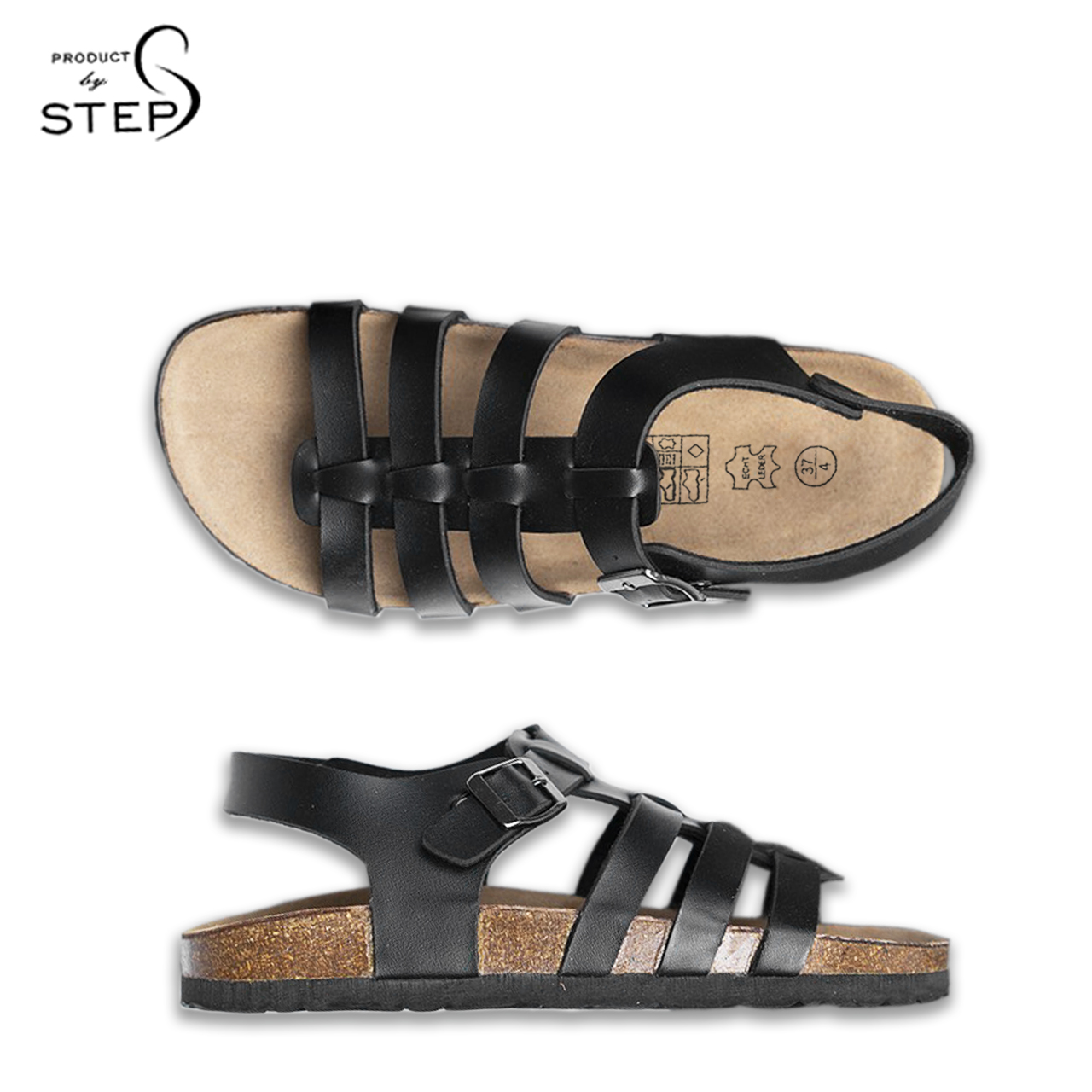 [Sandal] Giày đế trấu Unisex Giả da quai chiến binh