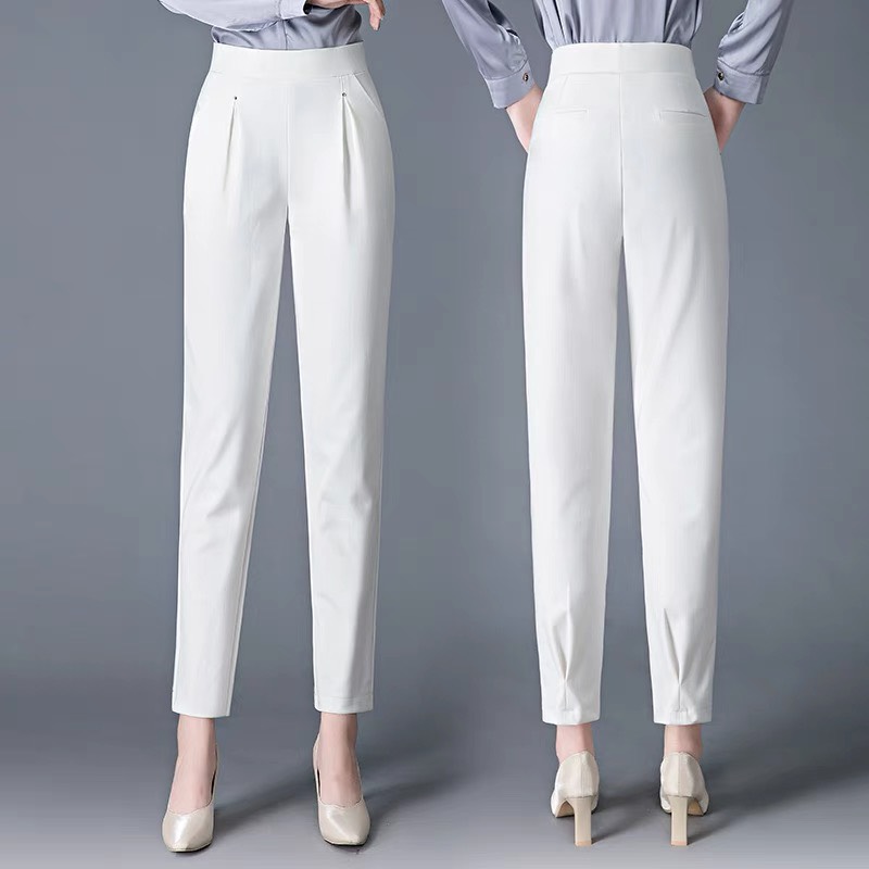 Quần Tây Nữ Lưng Cao khóa sườn Dáng Baggy Cạp Cao Siêu Tôn Dáng Khóa Sườn