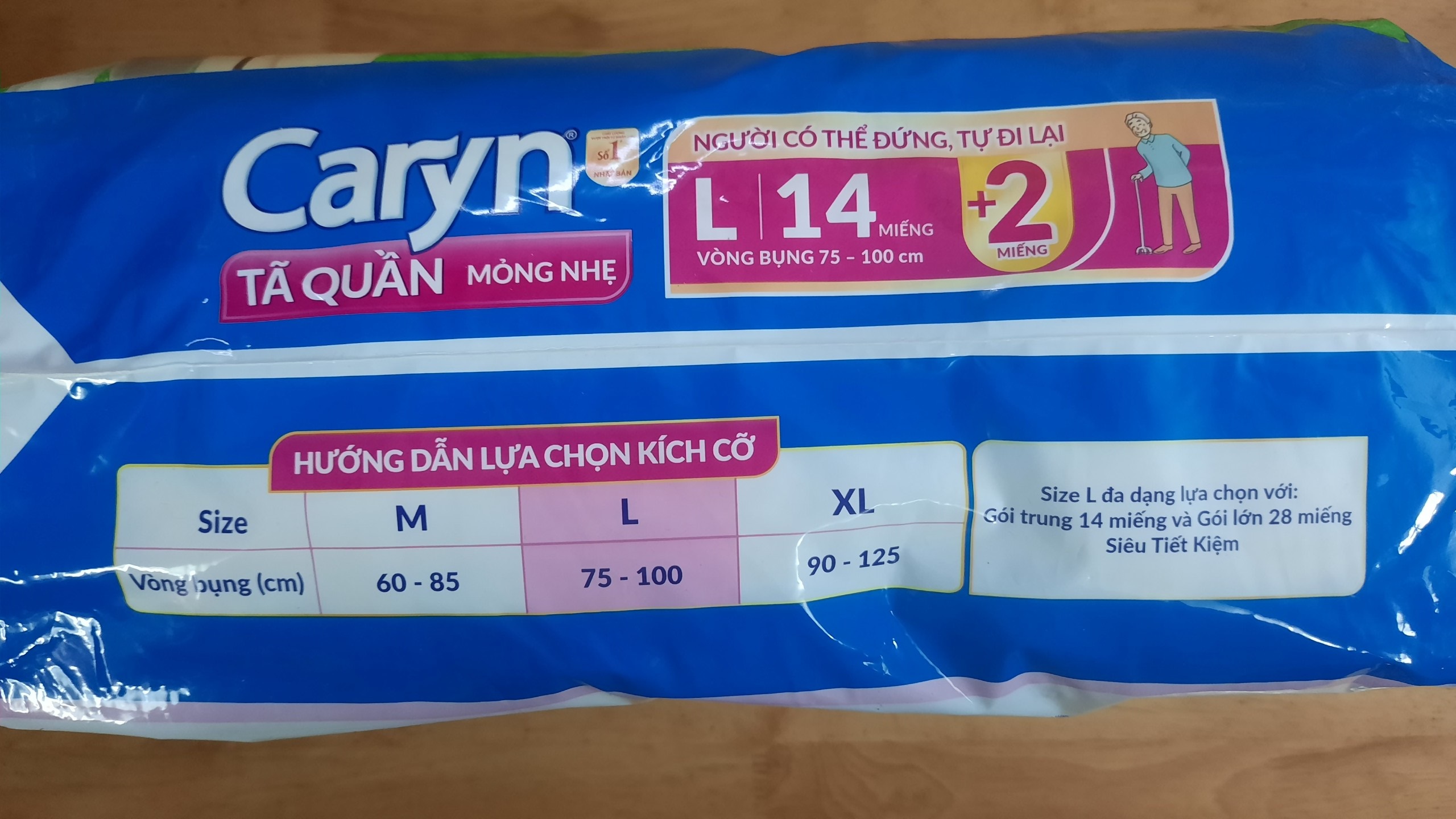 Tã Quần Caryn (M16, L14, XL12) + 2 miếng - BACH HOA HV