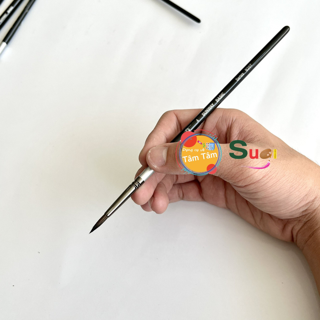 -Cọ đầu nhọn lông sóc B207, Sunway B207 Lông Sóc (Bán lẻ theo size) Tâm Tâm - Sugi Art