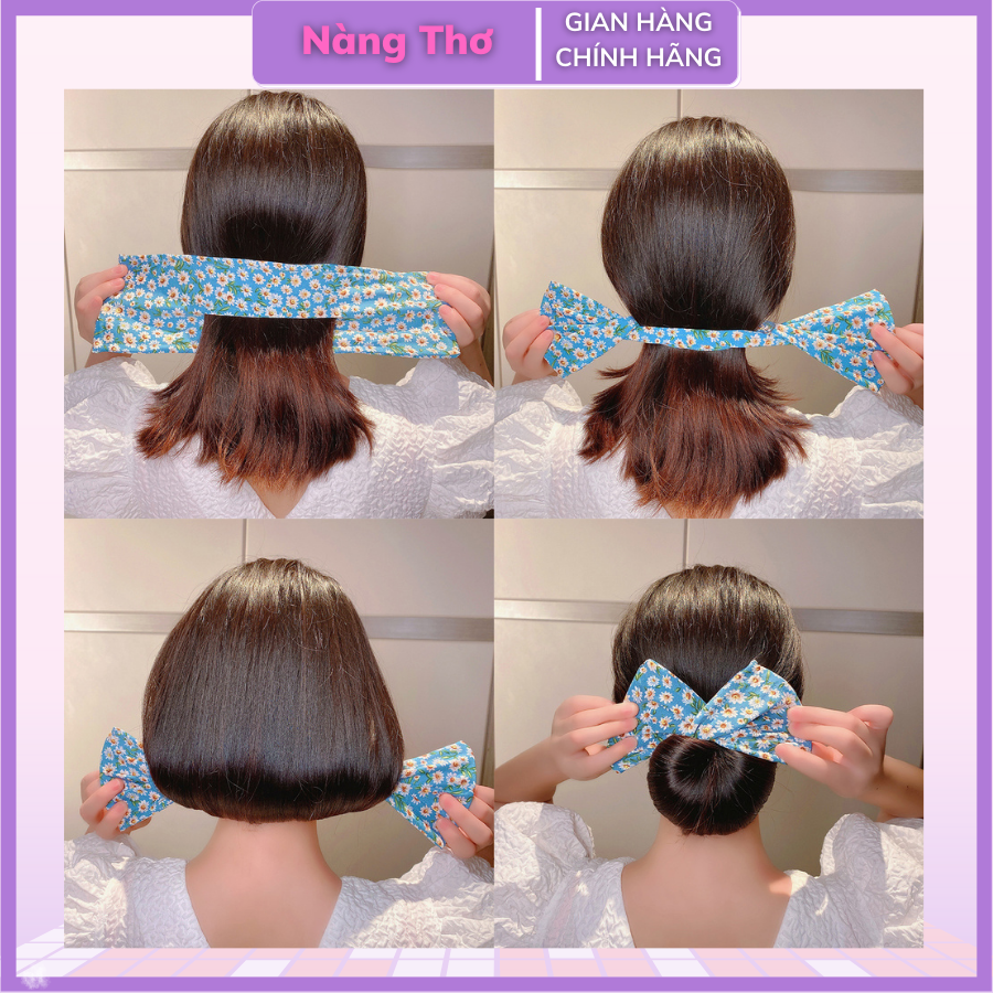 Thanh búi tóc nơ vải thanh thắt tóc thời trang nữ tính - Hot Trend