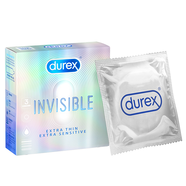 [HCM]Bao cao su siêu mỏng Durex Invisible Extra Thin hộp 3 cái