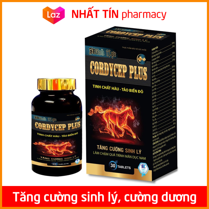 Viên uống tăng cường sinh lý nam Cordycep Plus bổ thận tráng dương, giảm đau lưng mỏi gối - Hộp đen 30 viên - NHẤT TÍN PHARMACY cao cấp