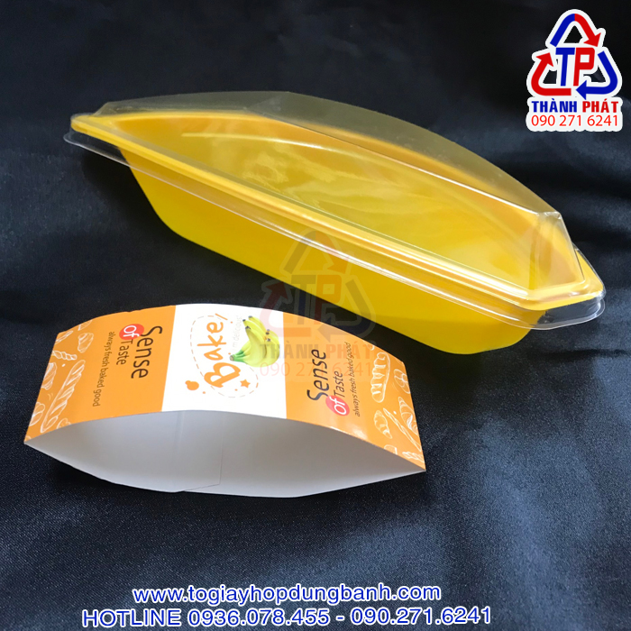 100 Hộp trái chuối đựng bánh - Hộp nhựa hình chuối đựng bánh - Hộp đựng bánh hình chuối