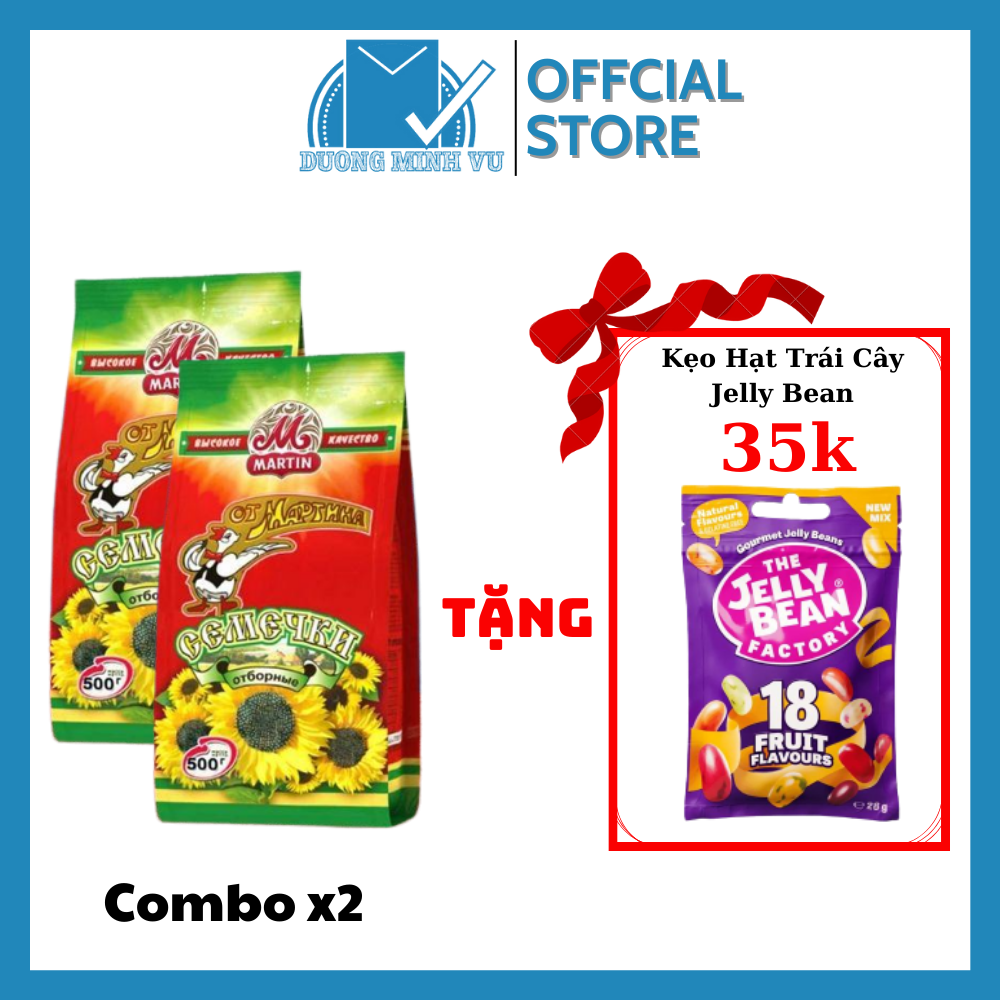 [MUA COMBO 2 GÓI TẶNG 1 GÓI KẸO DẺO HARIBO / KẸO TRÁI CÂY JELLY BEAN] Hạt Hướng Dương Rang Martin Gói 500g