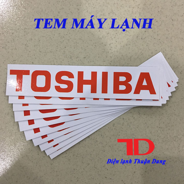 Tem máy lạnh toshiba trắng