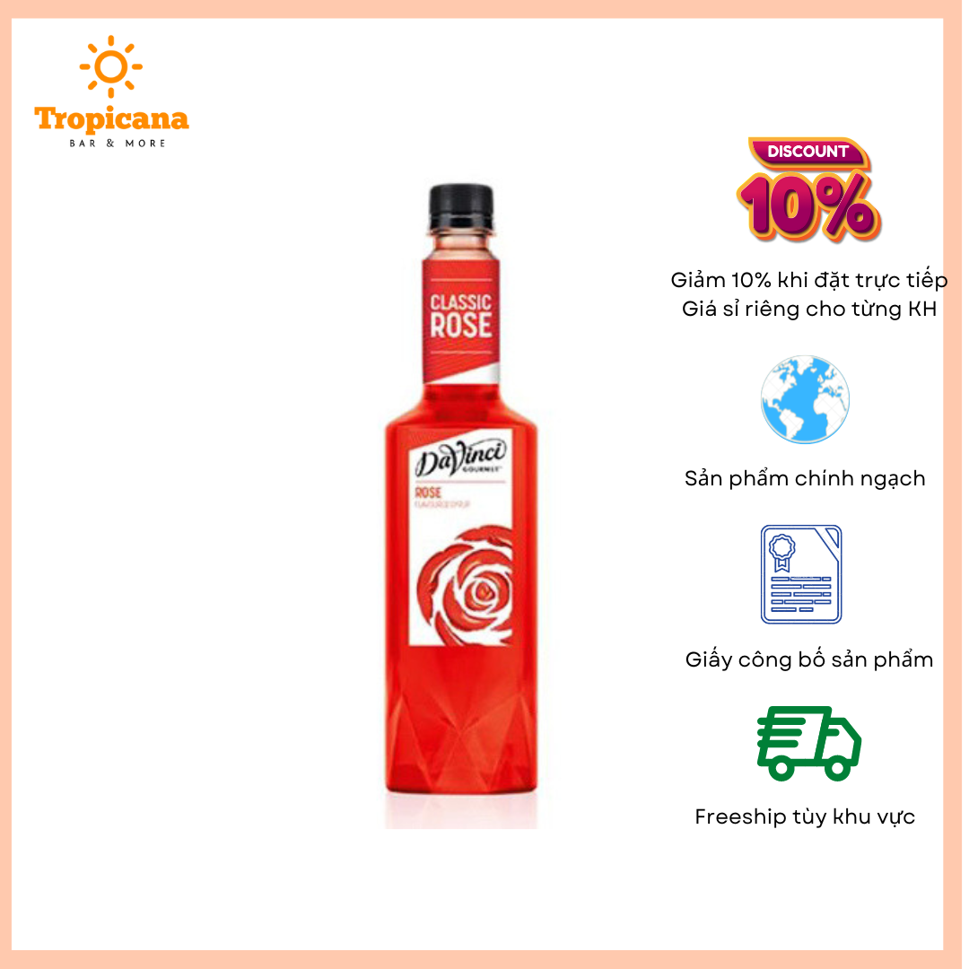 Syrup Hoa hồng DaVinci (Rose) - Chai 750ml