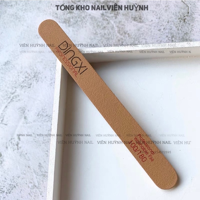 Dũa móng nhám da bò DINGXI dũa móng nail xịn màu nâu