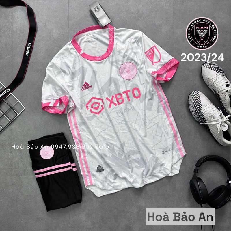 Bộ Quần Áo Bóng Đá Clb Inter Miami 2023 Màu Trắng Hồng Quần Đen - Chất Vải  Mè Thái Cao Cấp Không Nhăn Xù - Mixasale
