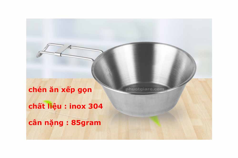 chén camping có tay cầm xếp gọn