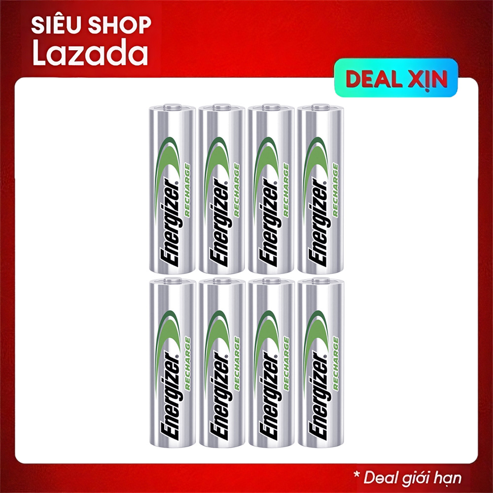 Bộ 8 pin sạc aa energizer tray 2000mah - mới 100% chính hãng chất lượng cao bóc máy không vỉ