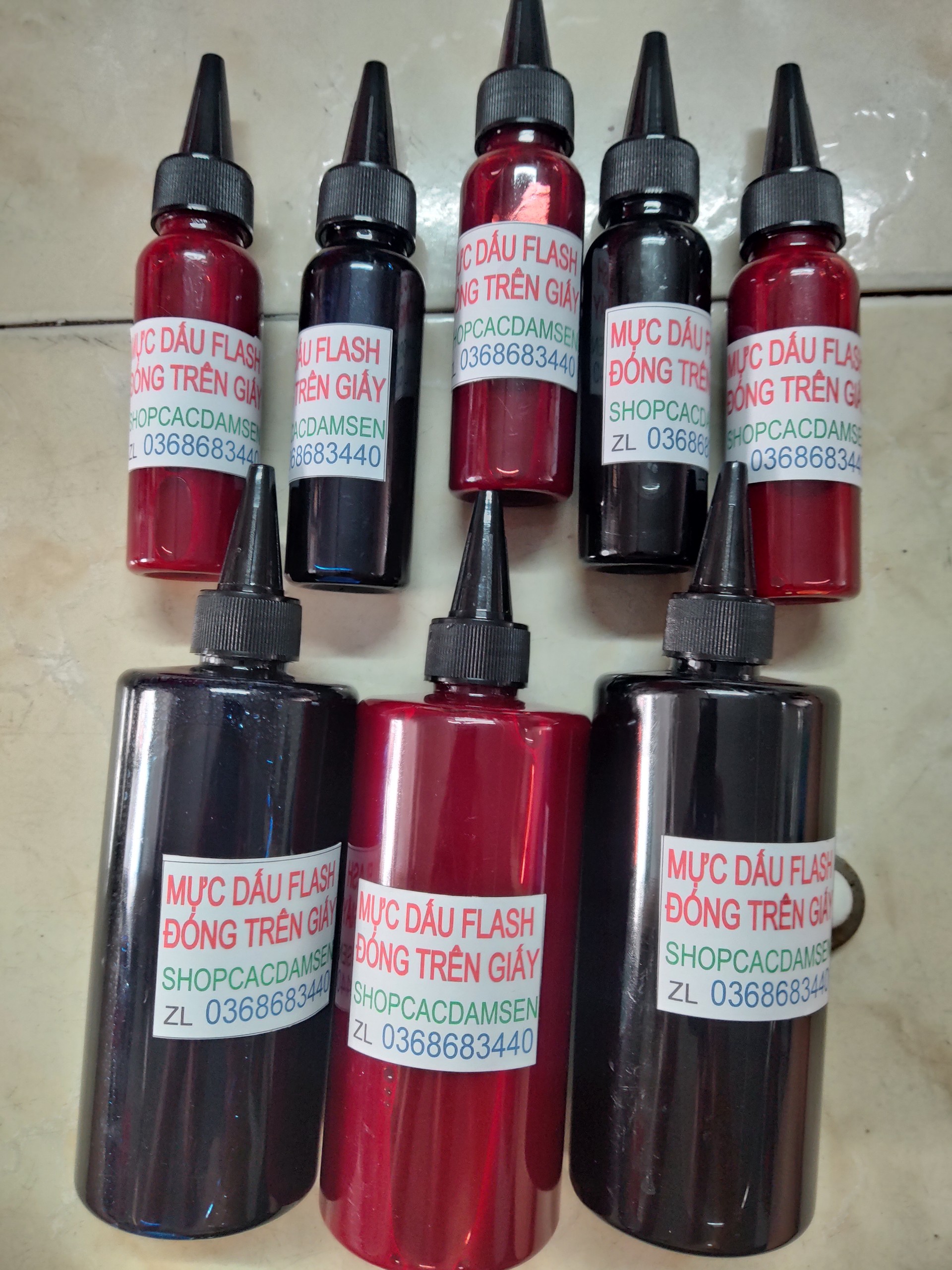 MỰC THẨM THẤU DẤU FLASH ĐÓNG TRÊN GIẤY CHAI 60ml- 350ml