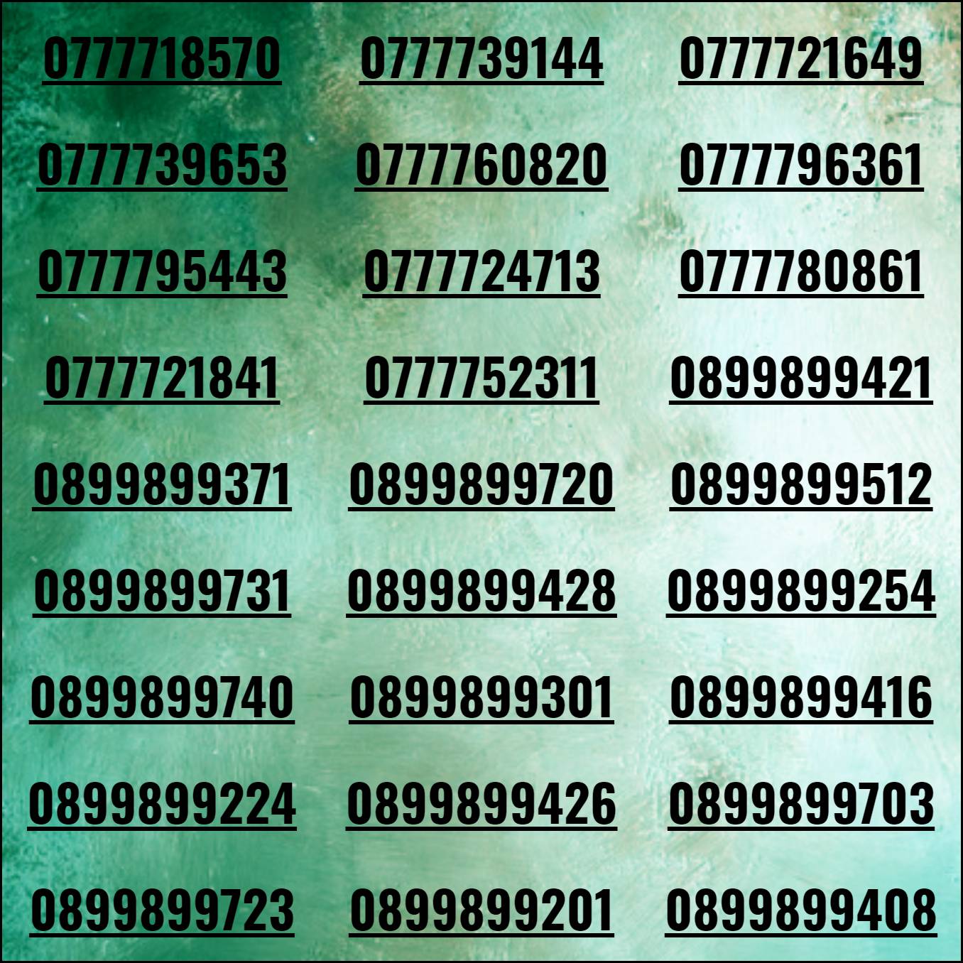 Sim đẹp phong thủy lặp đôi 3 số 899 và tứ quý 7