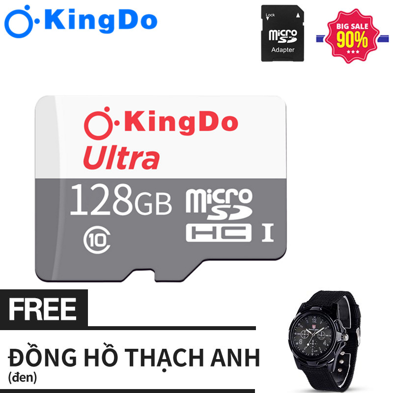 【Miễn phí Đồng hồ thạch anh】Thẻ Nhớ MicroSDXC  Ultra 128GB Class 10 100MB/s (Xám)