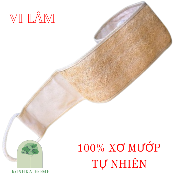 Natural loofah back scrubber