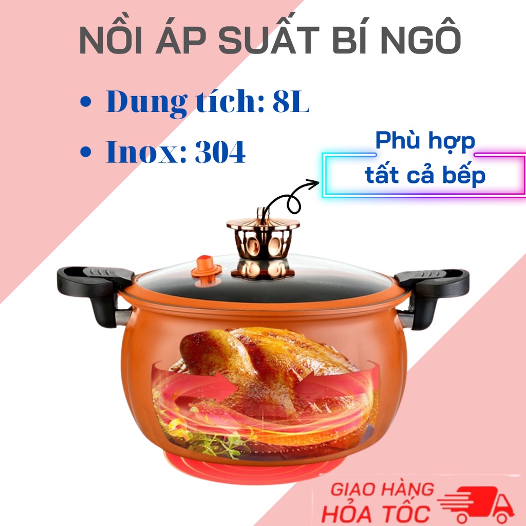 Nồi Áp Suất Bí Ngô Đa Năng 24cm 8 Lít
