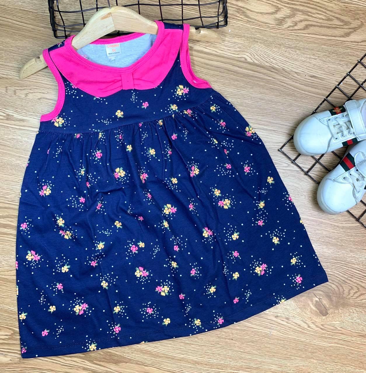 Đầm thun cotton set 2 đâm borip mẫu mới về - Đầm váy bé gái - Đầm suông bé gái
