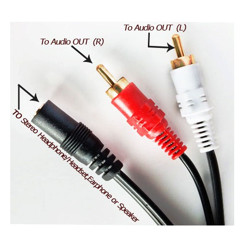 jack 3.5 cái ra 2 đầu AV bông sen dực