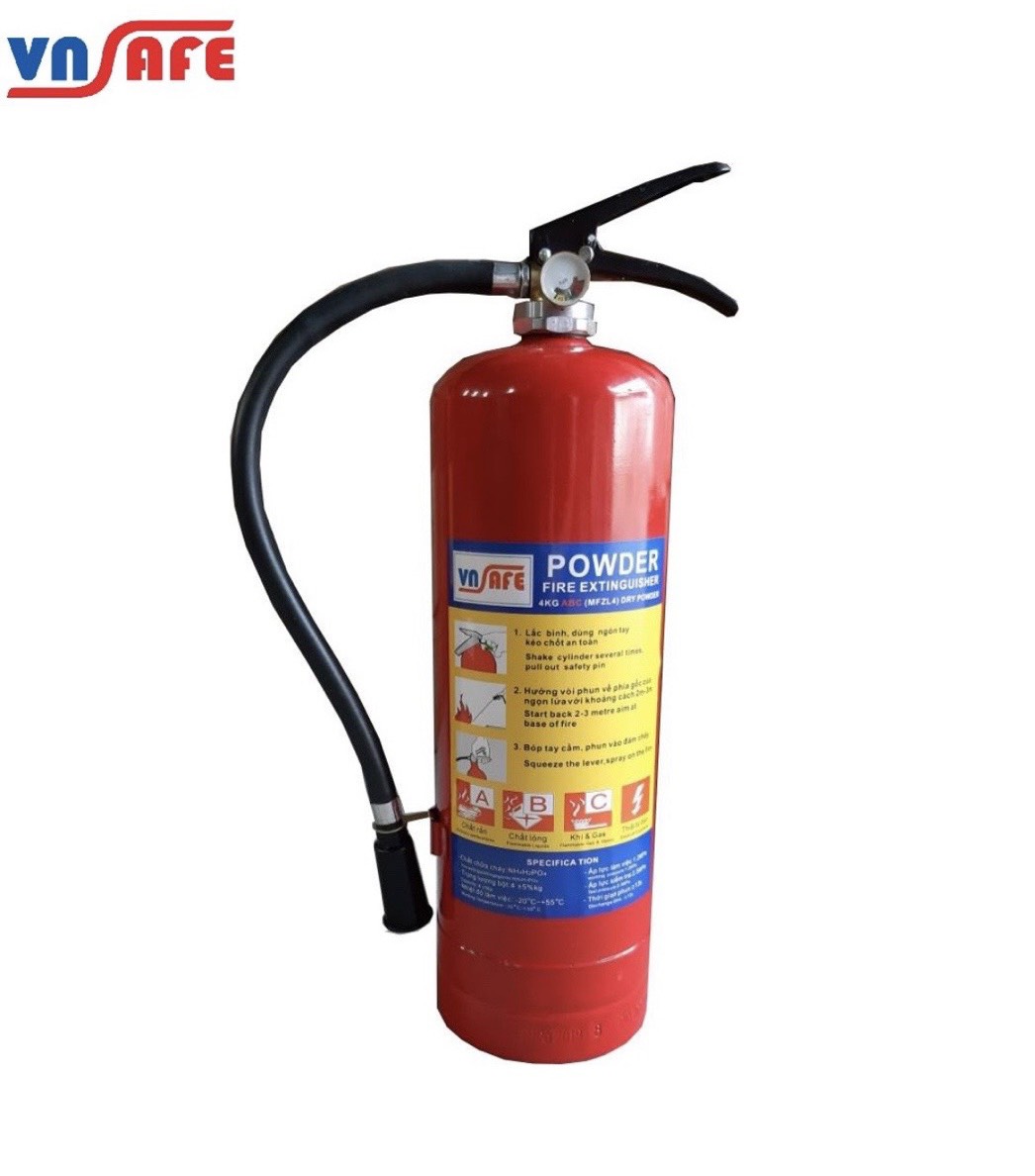 Bình chữa cháy bột 4kg ABC - Vnsafe