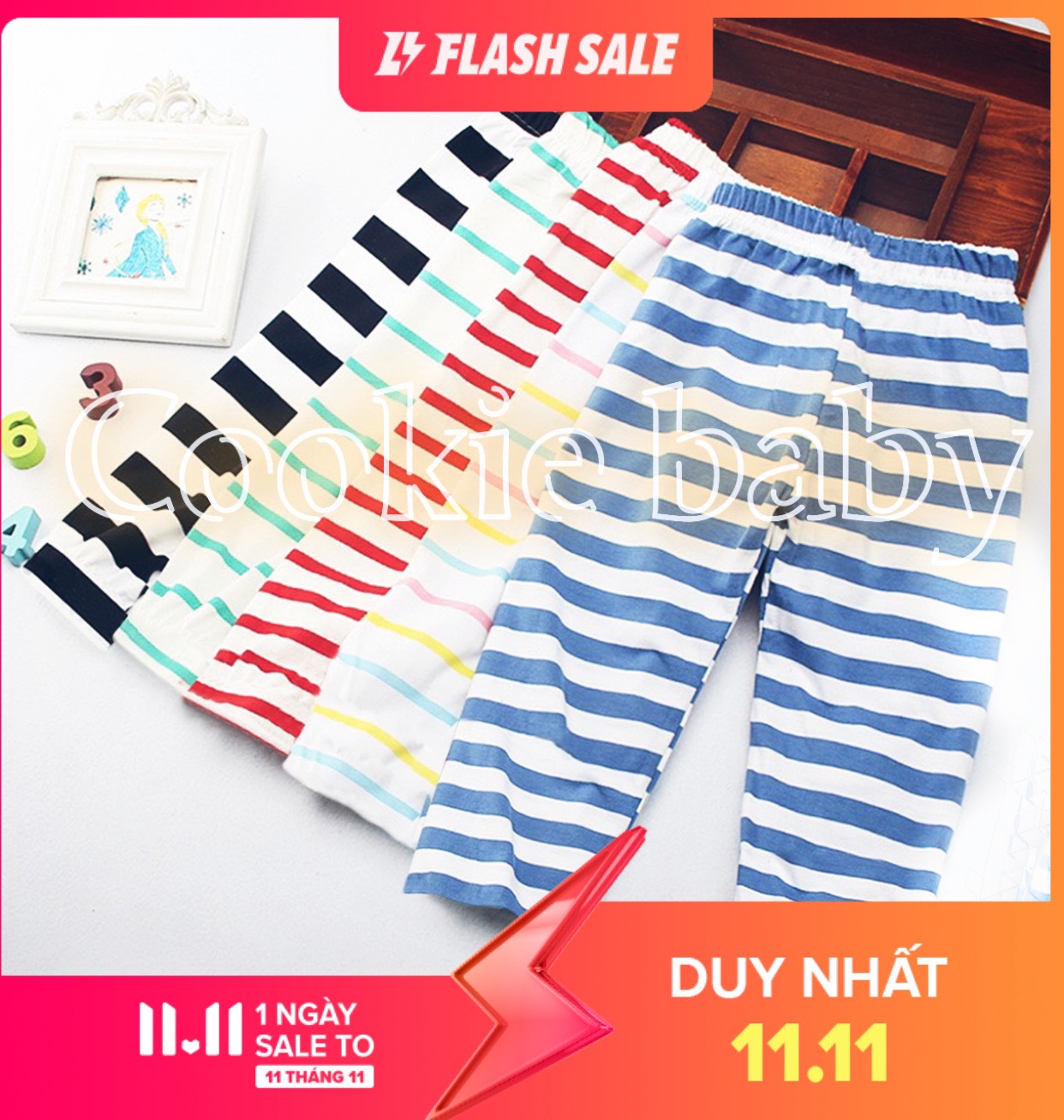 QUẦN CHỤC COTTON KẺ CHO BÉ
