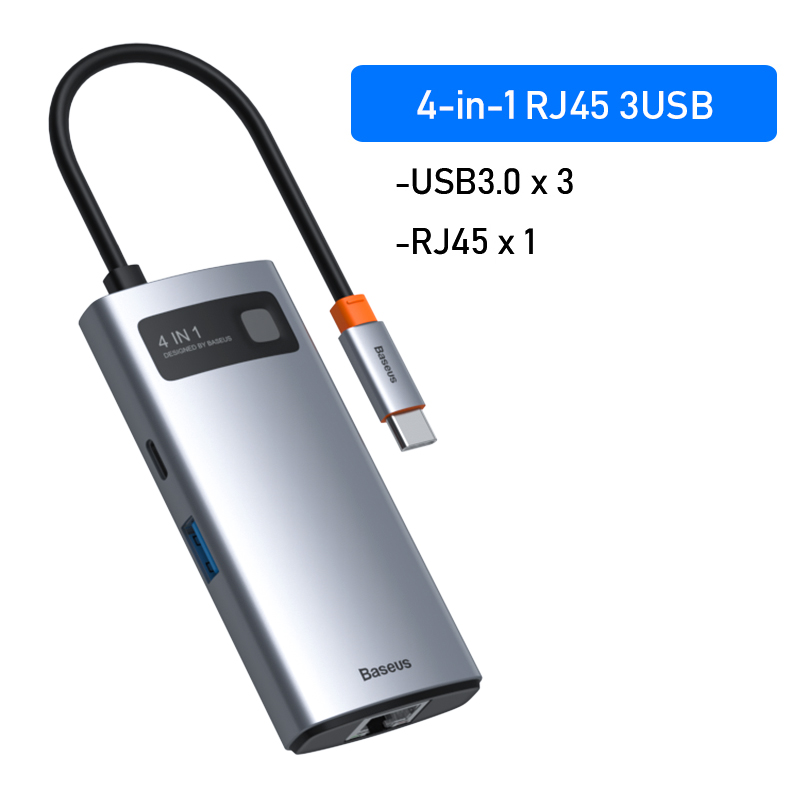 Baseus USB C HUB Type C to HDMI USB 3.0 PD Adapter SD TF slot RJ45 VGA 3.5mm Audio for MacBook Pro iPad Air 4 iPad Pro 2020 Laptop USB C Dock Station Splitter