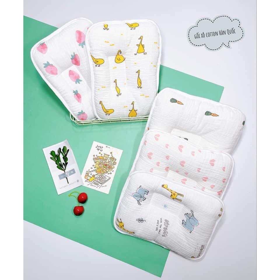 Gối xô cho trẻ sơ sinh Lee Lee Kids sợi tr mềm mịn, thấm hút mồ hôi, gối xô xuất Nhật