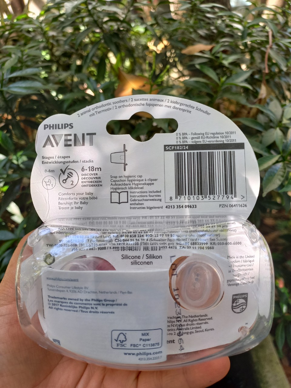 Ty ngậm Avent ( ti có nắp đậy) cho bé 6-18 m/ tách lẻ