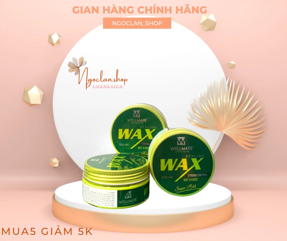 Wax vuốt tóc nam Wellmate Styling Strong Control 100ml - Chính Hãng