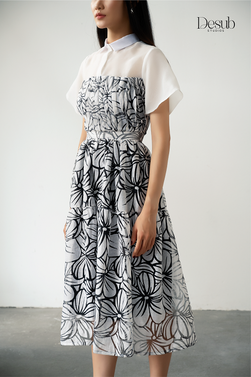 Desub Studios Đầm maxi thiết kế Flora Ruched Dress