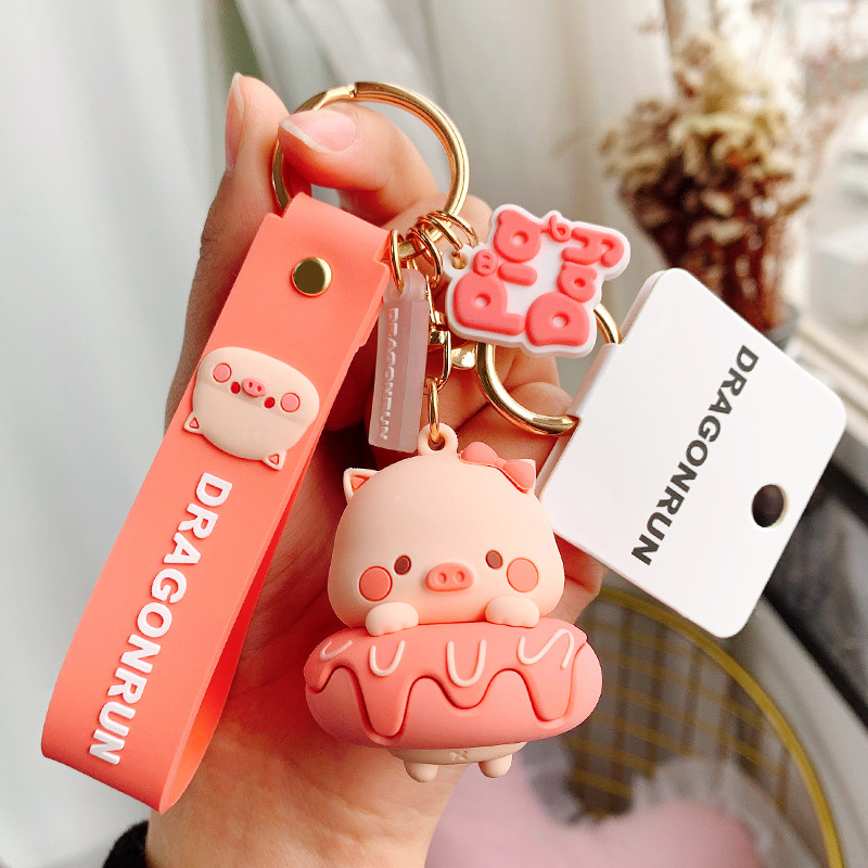 Móc khóa heo donut móc cặp, balo, túi xách