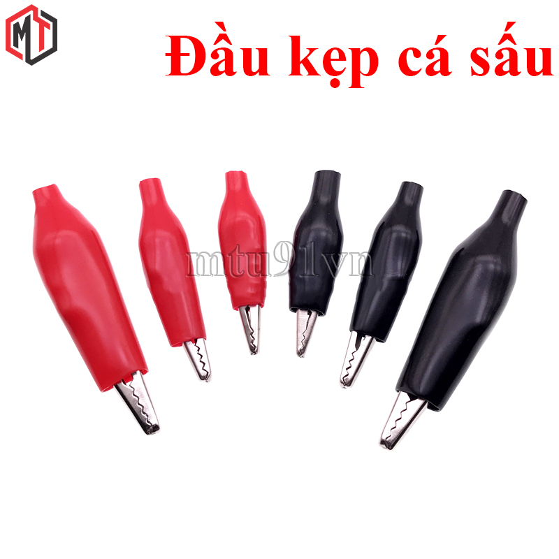 Combo đầu kẹp cá sấu đỏ và đen - nhiều kích cỡ