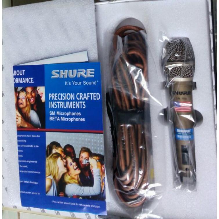 Micro có dây karaoke SHURE SM-78A cao cấp ( Nâu )