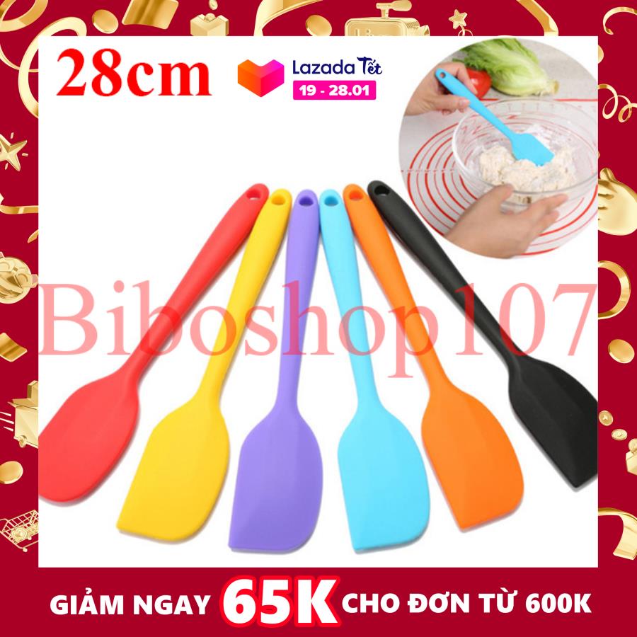 Cây vét bột spatula silicon đúc 28cm (phới silicon)