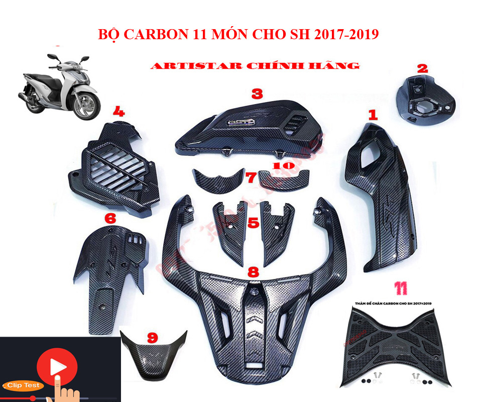 COMBO CARBON CHO SH 2017-2019( 11 MÓN NHƯ HÌNH ĐẠI DIỆN ) HÀNG CỦA ARTISTA