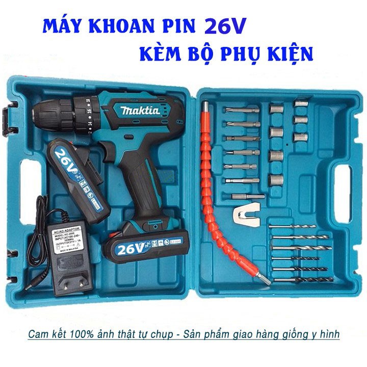 Máy khoan pin maktia 26v 3 chức năng – bắn vít khoan búa