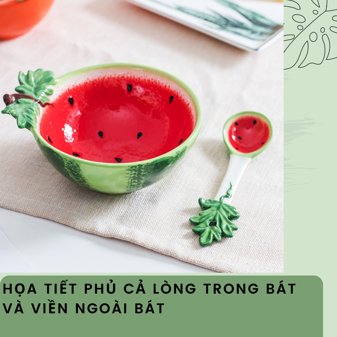 [Có sẵn] Bộ bát thìa hoa quả dễ thương, bát ăn dặm cho bé