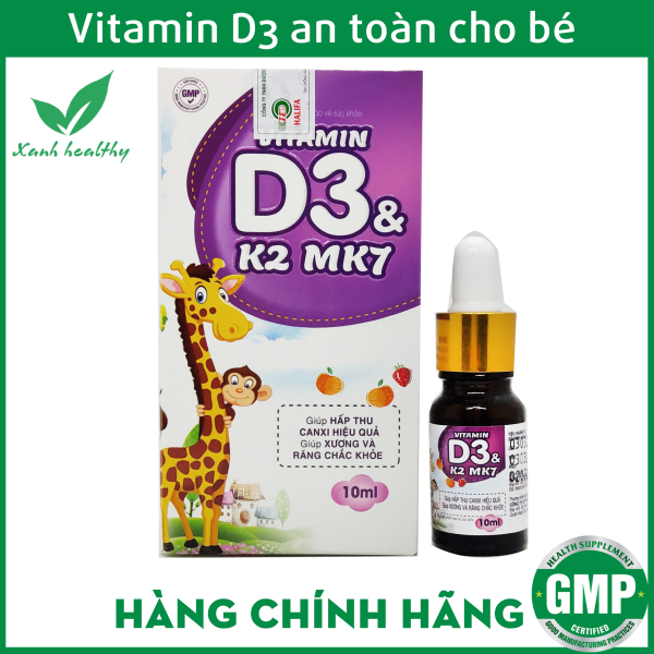 Vitamin D3 K2 MK7 giúp tăng chiều cao, chống còi xương,10 ml – Chuẩn GMP bộ y tế- HSD 2024 cao cấp