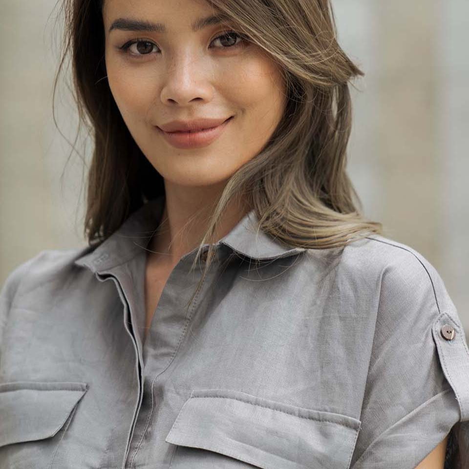 Đầm Linen Xám Stay Classy F2 D412