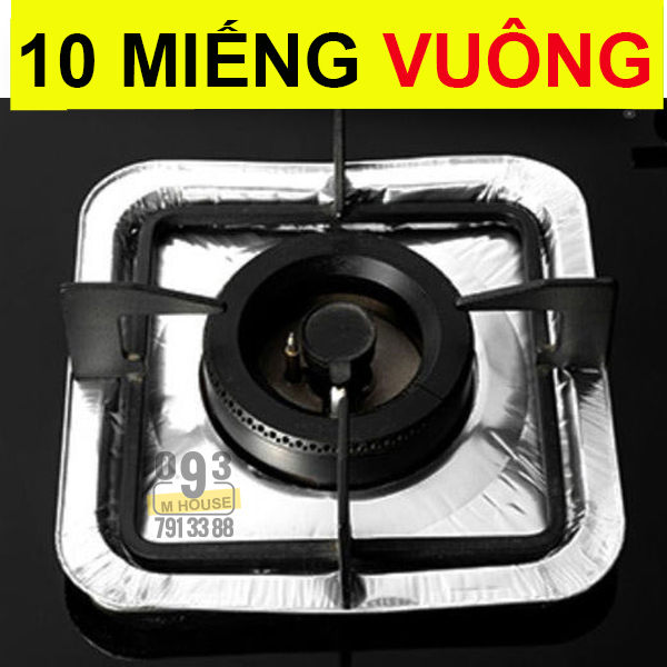 Combo 10pcs Luminum Foil Square Gas Burner Disposable Bib Liners, Stove Burner Covers  Paper Clean
